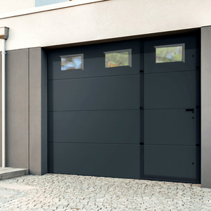 Portes de garage pour villas résidentielles avec un design moderne, cadres en alliage d'aluminium durables, fonction antivol, verre - Product Image 1