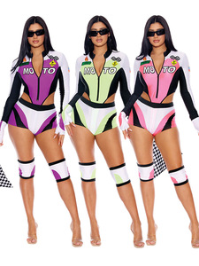 Disfraz de Piloto de Carreras para Mujer, Económico, Promocional, Mono Sexy para Halloween - Product Image 3