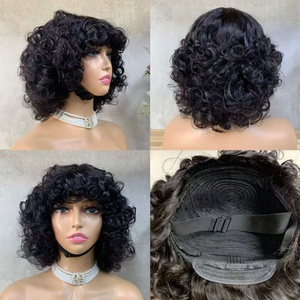 Peluca de Cabello Humano 100% Virgen, Rizado Suelto SDD, Peluca con Flequillo Super Double Dawn - Product Image 2