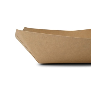 Barquettes carrées pour en-cas en carton brun enduit, écologiques, biodégradables, compostables, en matériau naturel, 800 ml, 21,5 x 16 x 5,5 cm - Product Image 3