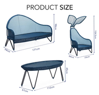 Ensemble de meubles de jardin en rotin et aluminium Brighthome au design unique, résistant aux intempéries, canapé de jardin