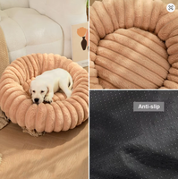 Lit rond en peluche pour grands chiens, chaud pour l'hiver, classique, dessin animé, lavable, disponible toute l'année