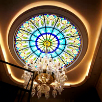 Dôme en verre teinté personnalisé de style européen pour église, villa, hôtel, décoration de plafond