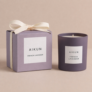 AIKUN 2026 Bougie artisanale en verre naturel à la cire de soja, longue durée, marque privée, idéale pour mariage et fêtes, vente chaude - Product Image 2