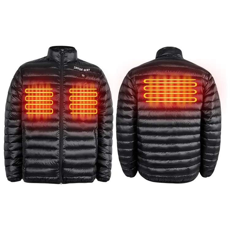 12V Custom Warming Smart Electric Self Heating Down Jackets Clothing Waterproof Mens Battery USB Heated Jacket For Winter