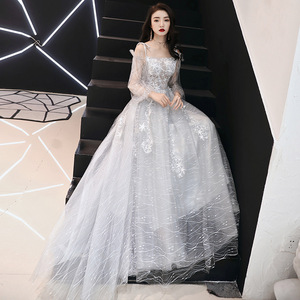 Abito da festa lungo <span class=keywords><strong>in</strong></span> <span class=keywords><strong>pizzo</strong></span> bianco da festa - Product Image 2