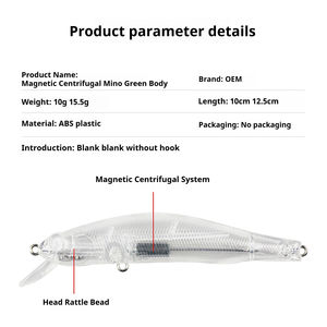 Leurre flottant centrifuge magnétique pour la pêche en eau salée, corps d'appât artificiel à peindre soi-même pour la pêche en mer - Product Image 4
