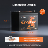 Livraison directe US EU Stock LiTime 12.8V 100Ah batterie au Lithium LiFePO4 auto-chauffante RV stockage d'énergie domestique énergie solaire