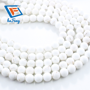 <span class=keywords><strong>BF</strong></span>, venta al por mayor, cuentas de piedra turquesa blanca, tamaños de 6/8/10mm, fabricación de joyería DIY, pulsera, collar, pendientes, accesorios - Product Image 4