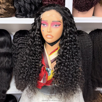 Perruque 5x5 en dentelle HD suisse, cheveux humains vierges Remy péruviens, ondulés profonds bouclés, sans colle, nœuds blanchis, 10"-36", couleur naturelle