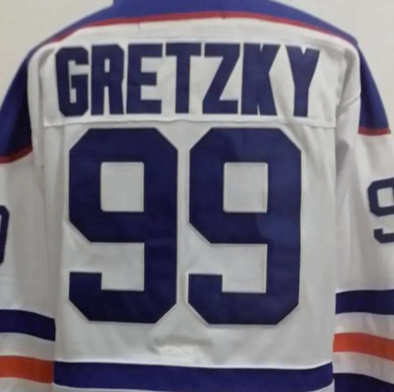 Sẵn Sàng Vận Chuyển Áo Thi Đấu Khúc Côn Cầu Cổ Điển Khâu Chất Lượng Tốt Nhất Màu Trắng Edmonton Wayne Gretzky