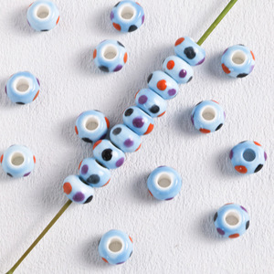 Loose <b>Beads</b> Custom Color Children's Fun Ceramic <b>Large</b> Hole Loose <b>Beads</b> Are Used for Necklace Earrings DIY Accessories Materials - Product Image 5