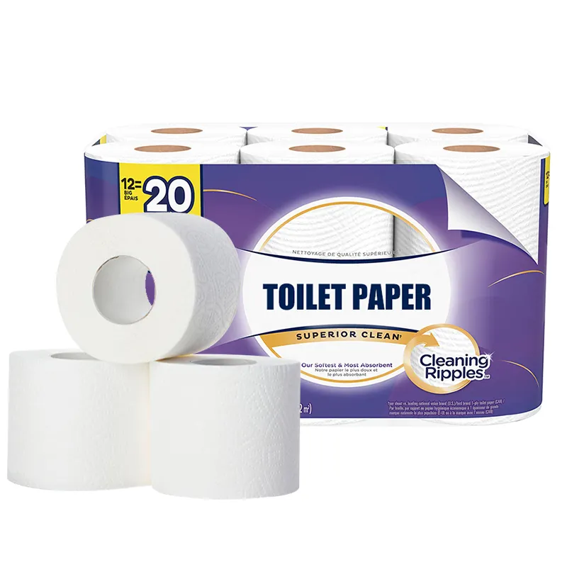 Custom Cheap Price Papel Higienico Paper Tissue Roll 100% Woodpulp Hygienic Toilet Paper Tissue Manufacturer
