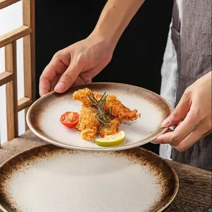 Assiette à dîner circulaire créative <span class=keywords><strong>de</strong></span> style japonais poterie <span class=keywords><strong>de</strong></span> 6/8/10 pouces pour le <span class=keywords><strong>restaurant</strong></span> <span class=keywords><strong>de</strong></span> service <span class=keywords><strong>de</strong></span> fruits <span class=keywords><strong>de</strong></span> Steak <span class=keywords><strong>de</strong></span> <span class=keywords><strong>Dessert</strong></span> <span class=keywords><strong>de</strong></span> ménage 20 pièces - Product Image 4