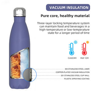 Personalizzato 500ml 750ml <span class=keywords><strong>1000ml</strong></span> doppia parete borraccia acqua in acciaio inox bottiglia di metallo bevanda bottiglia per palestra sport campeggio - Product Image 3