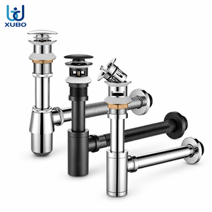 Kit de Sifón de Botella de Latón G 1 1/4 para Lavabo <span class=keywords><strong>con</strong></span> Válvula Pop-Up, Tubería Corrugada Rígida, Roseta de Pared y Sello de Agua Anti-Olor - Product Image 1
