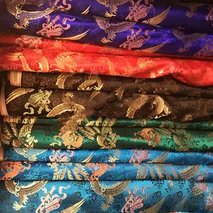 Wholesale Brocade Fabric Dragon Cheongsam Suit Silk Brocade Jacquard Fabric