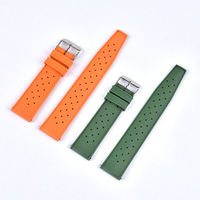 Bracelet de montre en caoutchouc FKM respirant à libération rapide en deux parties de 20 mm pour montre connectée et sports de plongée