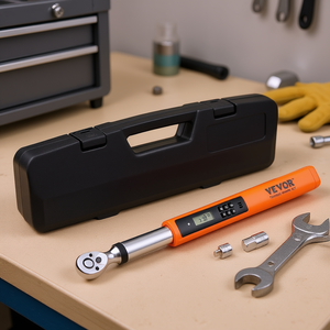 Clé dynamométrique numérique Vevor 3,7-37 Ft Lb 5-50 Nm, entraînement 3/8, à cliquet, avec étui et embouts - Product Image 2