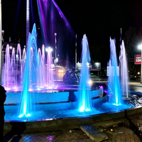 Air Mancur Menari Bercahaya RGB Dinamis dengan Ring Musik untuk Dekorasi Pemandangan Malam di Taman Kota dan Lapangan Tengah
