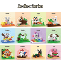 PUNGROW Pixel Box Figur Hewan Kartun Partikel Kecil Puzzle DIY Perakitan Mainan Edukatif Mini Bricks Set Blok Bangunan
