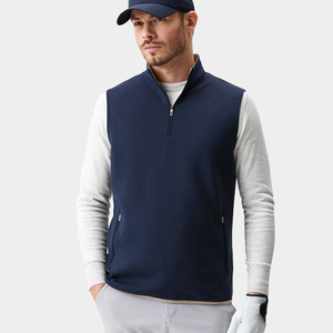 Chaleco acolchado de golf de invierno de alta calidad 100% de nailon para hombre 1/4 con cremallera chaleco deportivo con logotipo bordado - Product Image 3