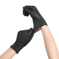 Boîte de gants personnalisés avec logo, gants de travail, gants en nitrile noirs jetables, sans poudre, sans latex
