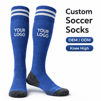Chaussettes de football personnalisées mi-hautes à séchage rapide, tricotées, pour l'entraînement au soccer, avec logo
