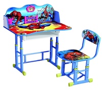 Ensemble Table et Chaise Industriel Moderne Simple pour Enfants, Bureau d'Étude Blanc Réglable avec Tiroir en Métal pour Chambre et École, Meuble d'Écriture pour Enfants