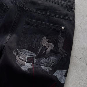 Maglione in pelliccia di cotone Oversize in Cashmere da uomo con stampa digitale strappata Vintage e ritagliata senza cuciture - Product Image 6