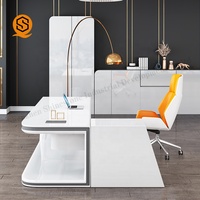 Bureau de partenaire de bureau moderne de luxe pas cher Acrylique Surface solide Top Bureaux de PDG Bureau à domicile