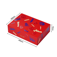 Caja de Regalo Magnética Roja Personalizada con Impresión de Grafiti a Color, Compartimento Dividido, Caja Magnética Plegable para Empaque de Té/Cabello/Belleza