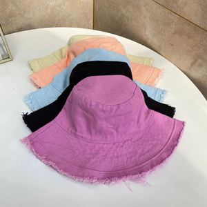 Summer Fashion Trends Frayed Brim Cotton Sun <b>Hat</b> Women Lady Girl Summer Big Brim Distressed Bucket <b>Hat</b> - Product Image 1