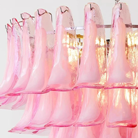 Lustre moderne de luxe en fer et verre de Murano fait main, plusieurs couleurs, luminaires suspendus et lustres