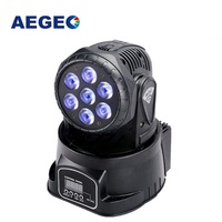 Vente flash : 7 pièces x 10W Mini projecteur LED RVB 4 en 1 à tête mobile pour spectacle d'éclairage DJ