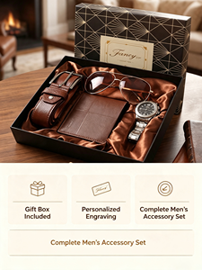 Set Regalo Personalizzato per <span class=keywords><strong>Uomo</strong></span> con Marchio Personalizzato, Basso MOQ, Elegante Confezione con Orologio, Occhiali da Sole e Cintura per Clienti, <span class=keywords><strong>Regali</strong></span> <span class=keywords><strong>di</strong></span> Anniversario - Product Image 5