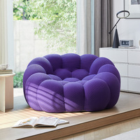 Fauteuil inclinable individuel pivotant en tissu, style minimaliste moderne, motif citrouille, pour la détente, haute densité, modèle Viral Football