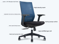 Chaise de bureau ergonomique en maille, style traditionnel, avec soutien lombaire réglable, idéale pour les télétravailleurs - Offre Spéciale