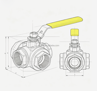Vanne à boisseau sphérique en acier inoxydable TapLink TV-401-R DN40 à 3 voies en L, joint PTFE, tige anti-soufflage, commande manuelle, OEM, pour eau, fabrication chinoise - Meilleures ventes