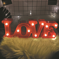 Lampes à lettres LED LOVE, lettres lumineuses rouges, décoration pour la maison, fournitures pour fêtes, cadeau, lumières de mariage