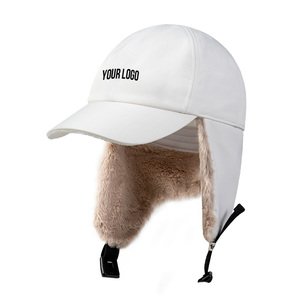 Chapeau de trappeur personnalisé avec cache-oreilles en fausse fourrure, fabricant OEM & ODM, chapeau de trappeur thermique coupe-vent pour usage extérieur - Product Image 1