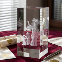 Cubo di Cristallo K9 Lucido HDW all'Ingrosso, Cornice Fotografica in Cristallo Personalizzata con Incisione Laser 3D per Souvenir