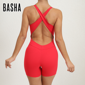 Esportes Sem Mangas Exercício Moda <span class=keywords><strong>Custom</strong></span> Gym Backless Yoga Conjuntos Fitness Mulheres Workout One Piece Mulheres Macacão - Product Image 3