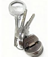 Cilindro de Cerradura Rectangular de Alta Resistencia con 4 Llaves Computarizadas para Candado de Mercado de Hierro, Núcleo de Latón con Llaves de 2 Ranuras