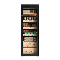 Humidor à cigares portable électrique compact avec porte vitrée et serrure pour usage commercial et domestique
