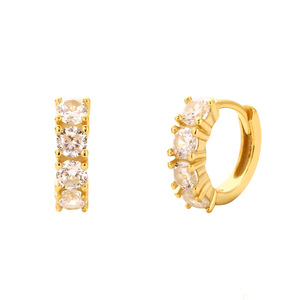Chất lượng cao 925 Sterling bạc Zircon Hoop Bông tai hợp thời trang 18K mạ vàng eaaring cho phụ nữ Quà Tặng - Product Image 1