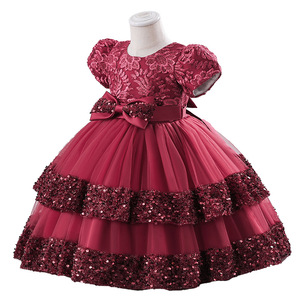Ragazze manica corta bambino abbigliamento personalizzato per bambini di lusso festa di compleanno sera festa di nozze Elsa principessa per bambini vestito per le ragazze - Product Image 1
