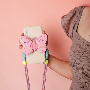Nouvelle lanière à bandoulière de téléphone personnalisée papillon de dessin animé à la mode lanière de téléphone d'impression 3d - Product Image 1