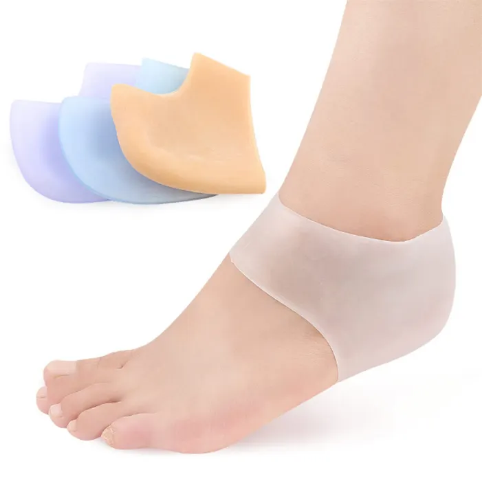 Protetores de silicone para calcanhar Melenlt, almofadas para alívio da dor e prevenção de calcanhar rachado, almofadas para fasceíte plantar