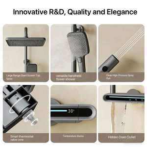 Robinet de douche mural à touches de piano LED, à vente chaude, avec valve en céramique, adapté aux hôtels et aux appartements - Product Image 2